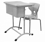 Школьный стол с перфорированным экраном ШСТ13 и стул ШС11 фото